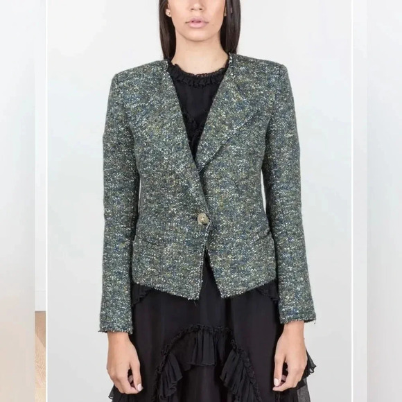 ETOILE ISABEL MARANT Orson Single-Button Tweed Jacket size 40/8 - Picture 14 of 17